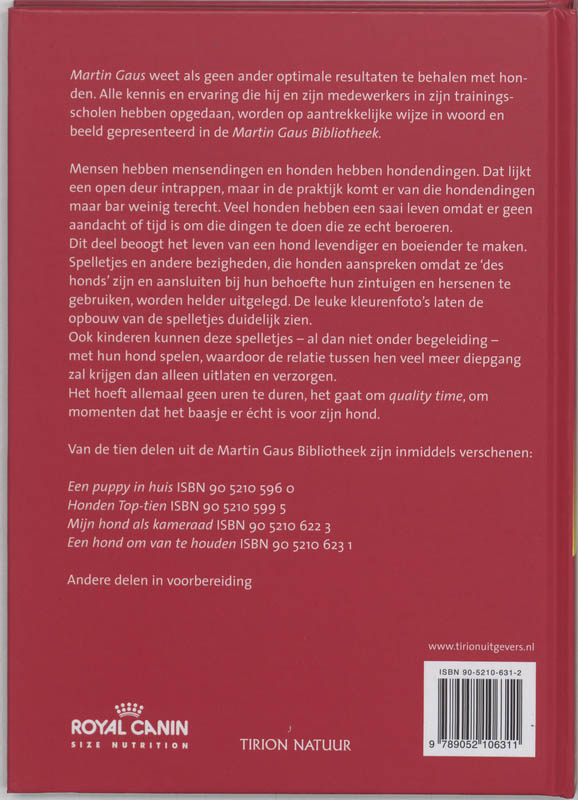 Achterkant van Spelen met je hond
