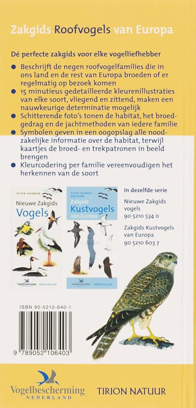 Achterkant van Roofvogels van Europa