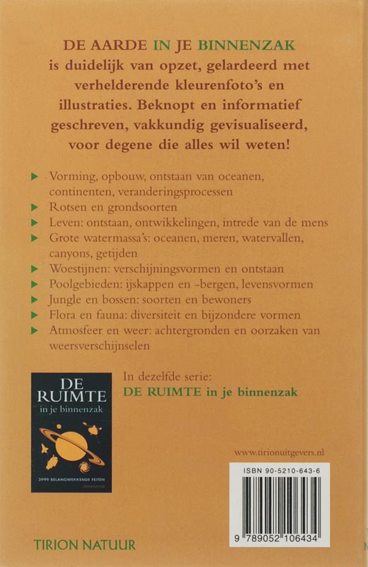 Achterkant van De aarde in je binnenzak