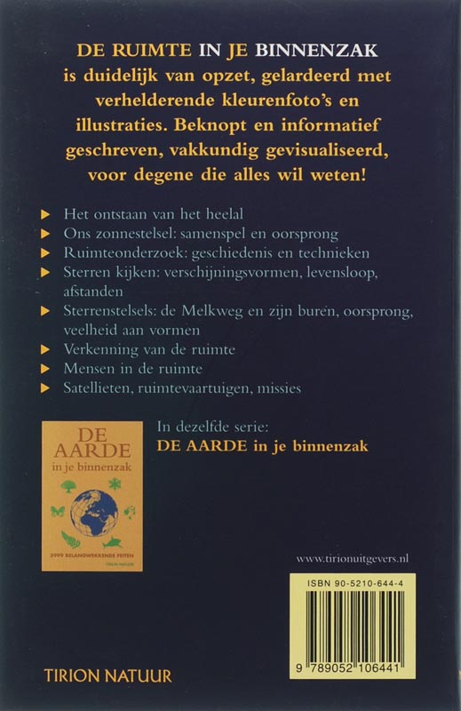 Achterkant van De ruimte in je binnenzak