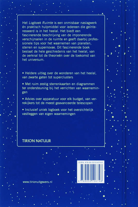 Achterkant van Logboek Ruimte