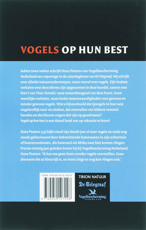 Achterkant van Vogels op hun best