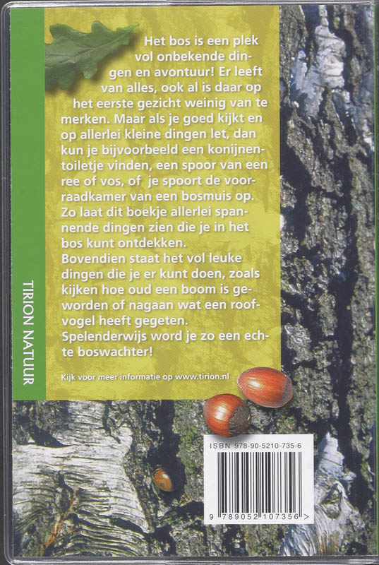 Achterkant van Speurboekje voor de jonge boswachter