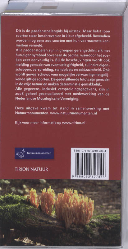 Achterkant van Grote paddenstoelengids voor onderweg