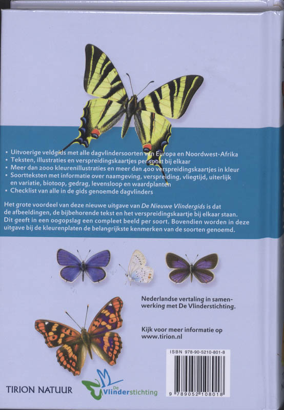 Achterkant van De Nieuwe vlindergids