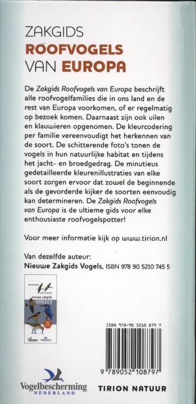 Achterkant van Zakgids roofvogels