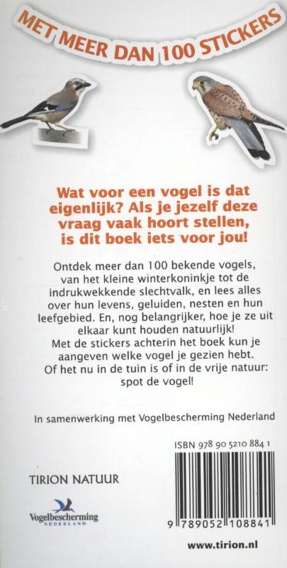 Achterkant van Spot de vogel