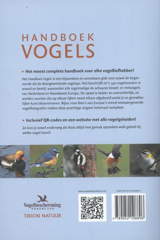 Achterkant van Handboek vogels