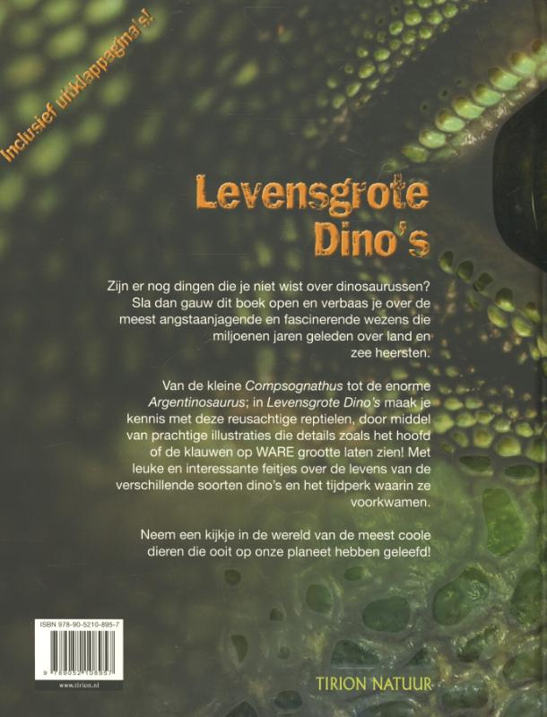 Achterkant van Levensgrote dino's