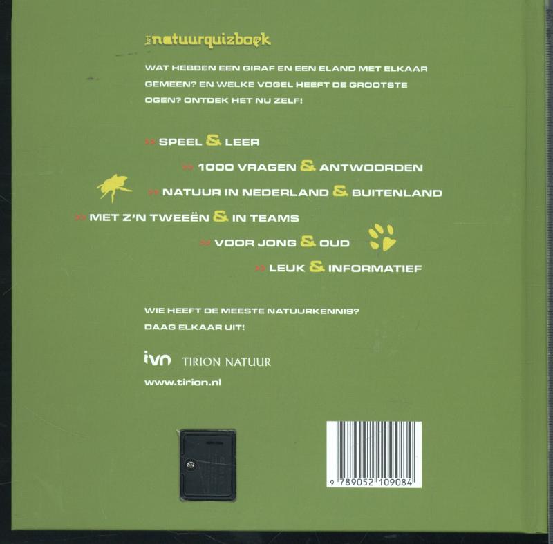 Achterkant van Natuurquizboek