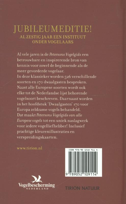 Achterkant van Petersons vogelgids