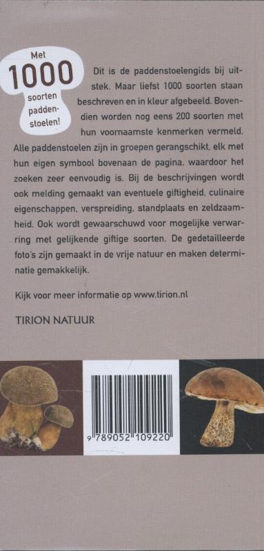 Achterkant van De grote paddenstoelengids
