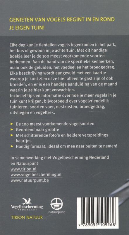 Achterkant van Vogels in en rond de tuin