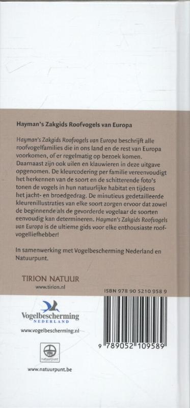 Achterkant van Zakgids roofvogels