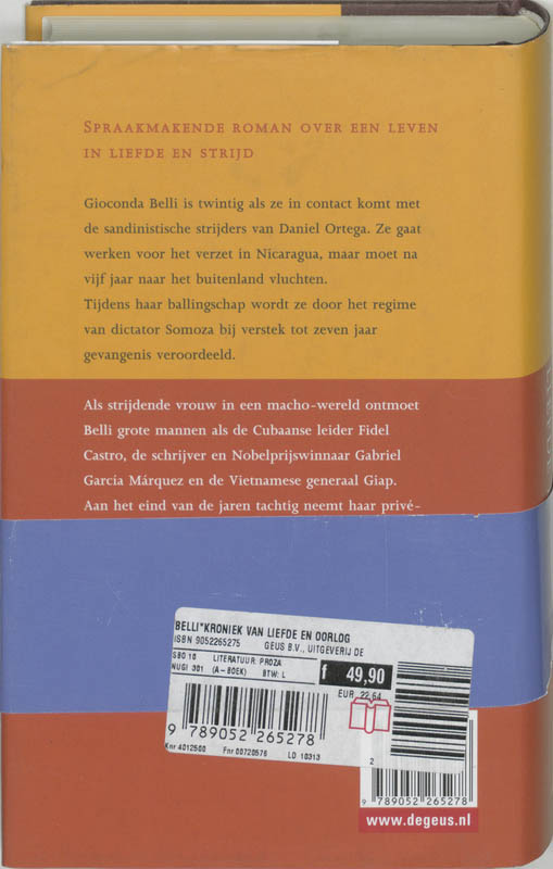 Achterkant van Kroniek van liefde en oorlog