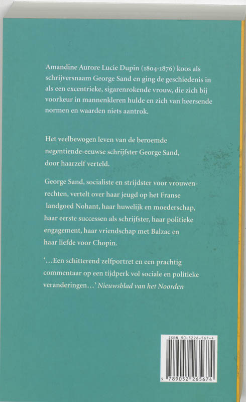 Achterkant van De geschiedenis van mijn leven