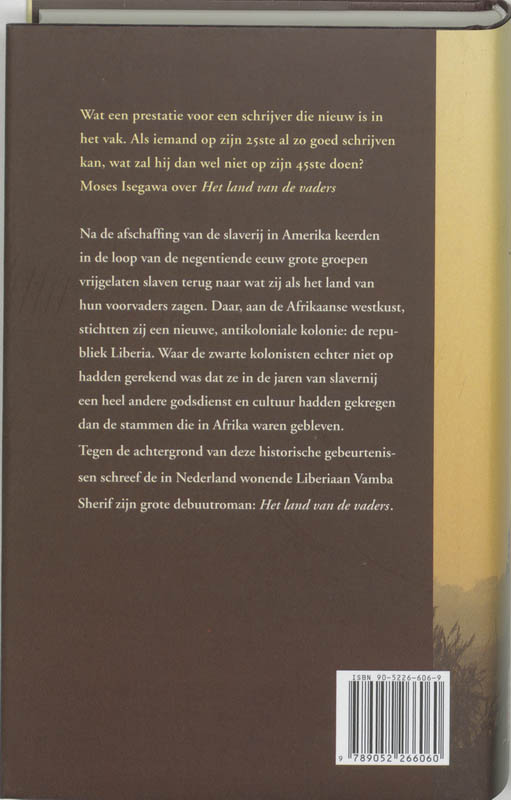 Achterkant van Het land van de vaders