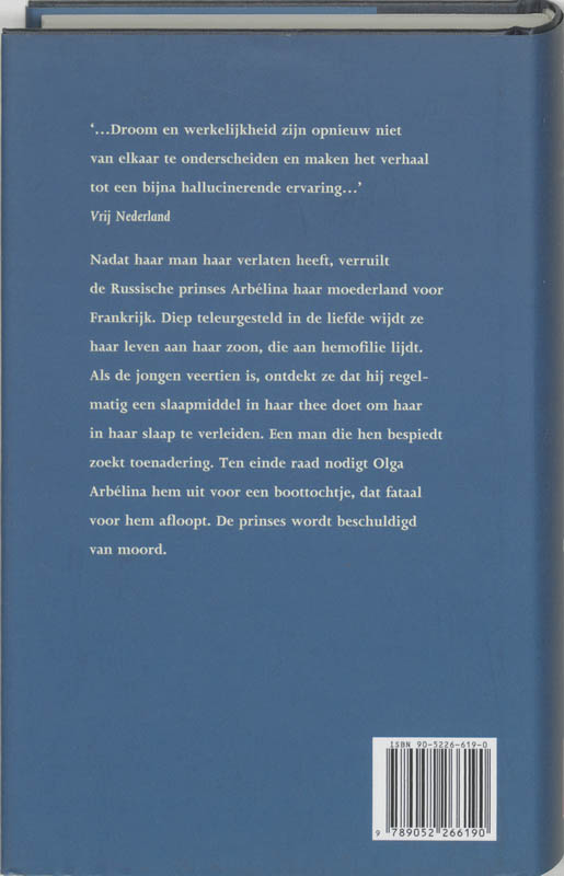 Achterkant van De misdaad van Olga Arbelina