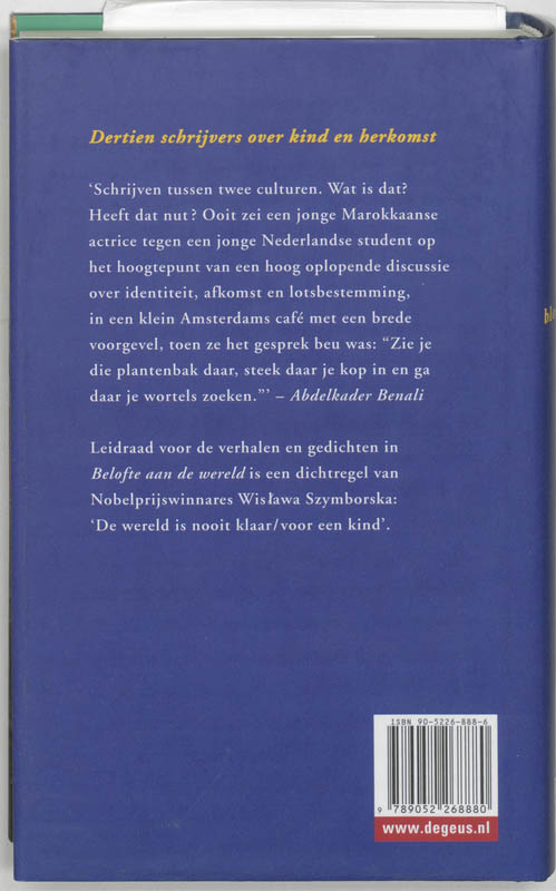 Achterkant van Belofte aan de wereld