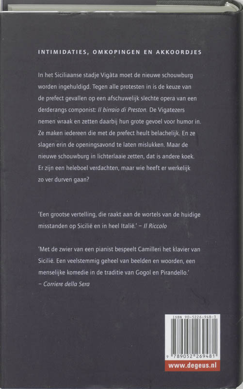 Achterkant van De Siciliaanse opera