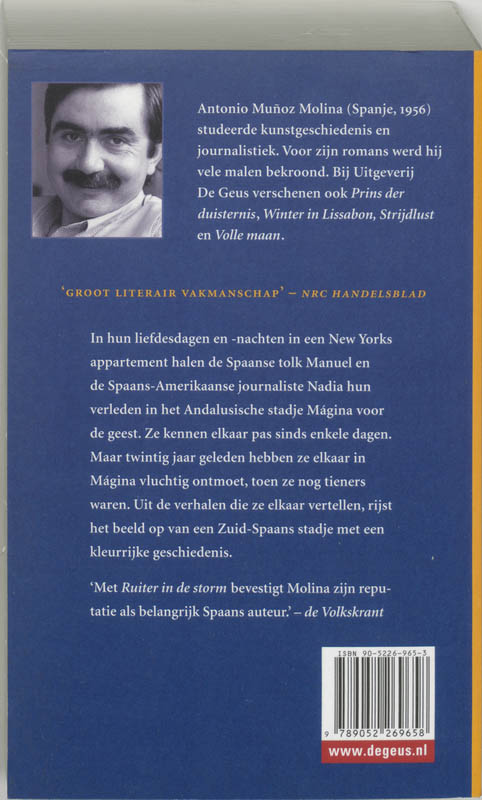 Achterkant van Ruiter in de storm