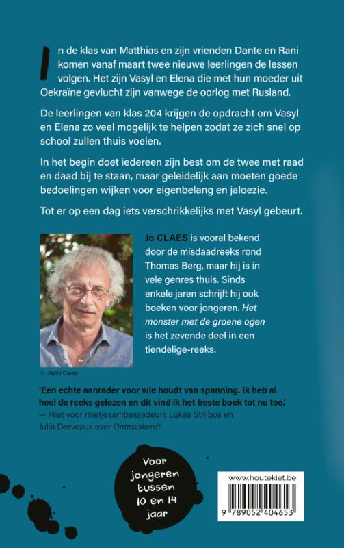 Achterkant van Het monster met de groene ogen