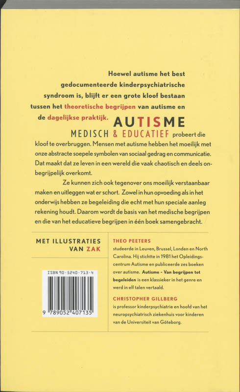 Achterkant van Autisme - medisch & educatief