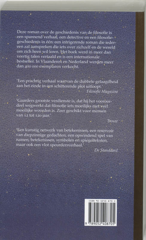Achterkant van De wereld van Sofie