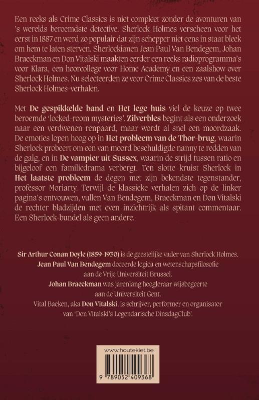 Achterkant van De elementaire Sherlock
