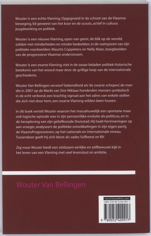 Achterkant van Zeg maar Wouter