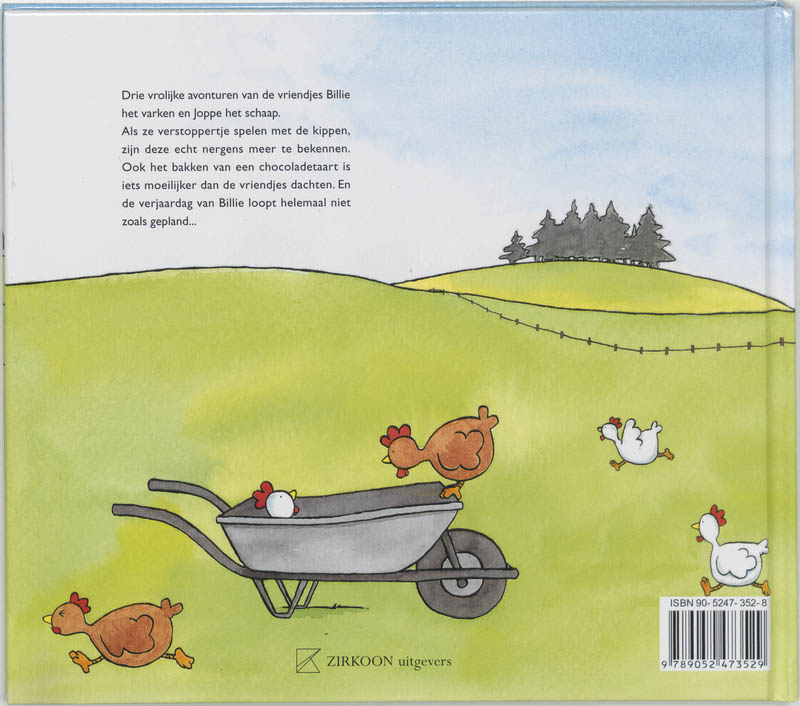 Achterkant van Geen kip te zien