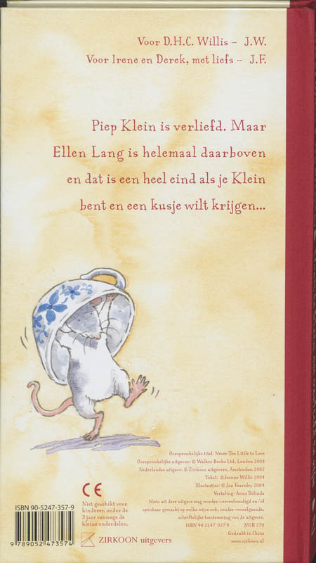 Achterkant van Nooit te klein om verliefd te zijn