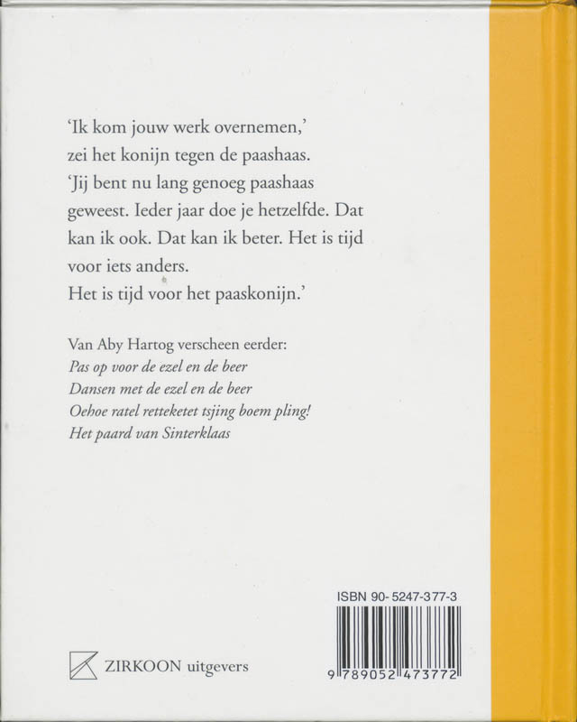 Achterkant van Het jaar van het paaskonijn