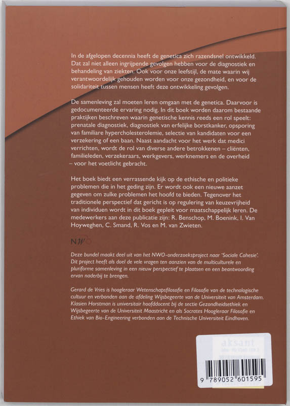 Achterkant van Genetica van laboratorium naar samenleving