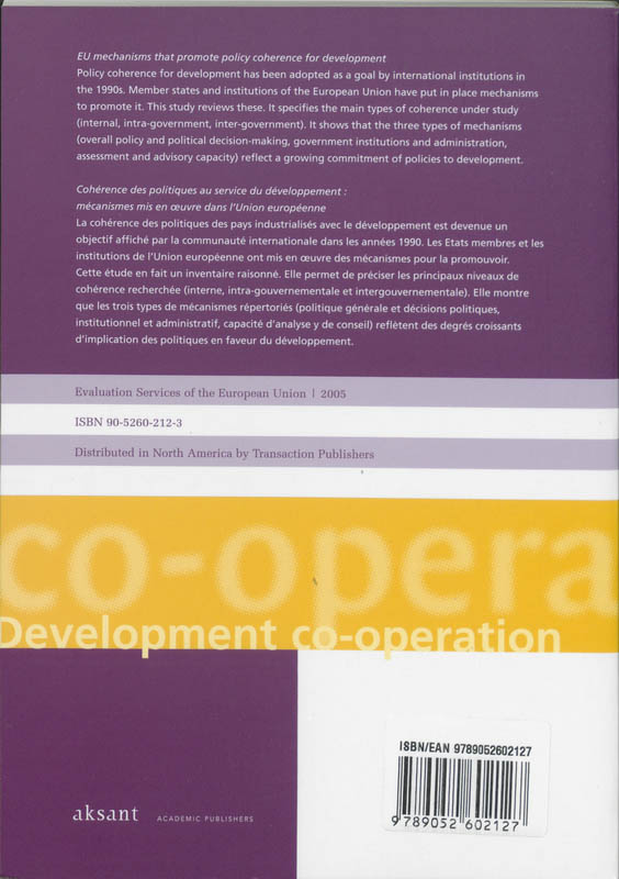 Achterkant van EU mechanisms that promote policy coherence for development