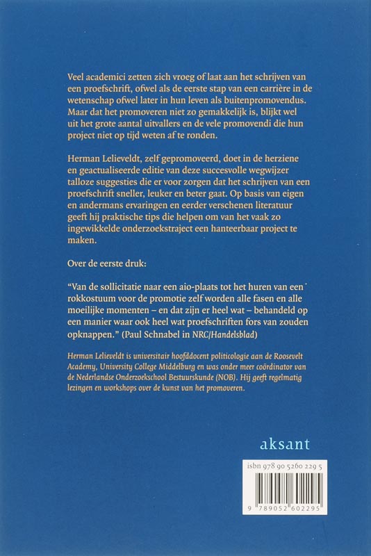 Achterkant van Promoveren
