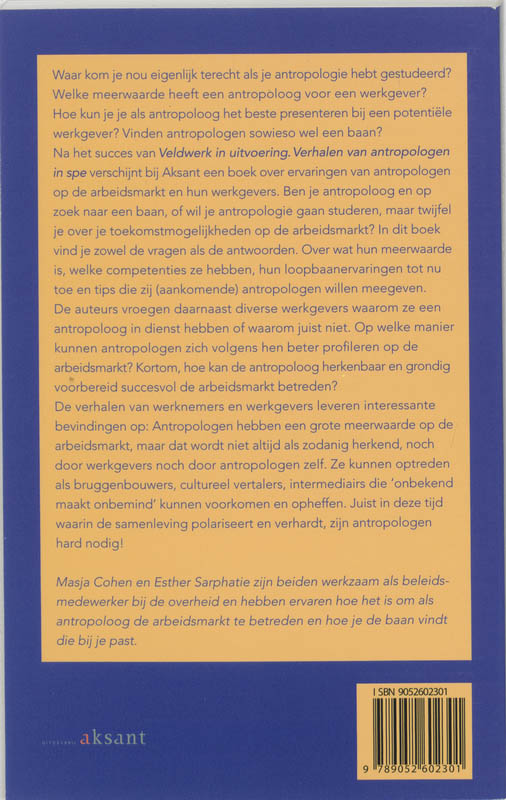 Achterkant van Gezocht : Antropoloog m/v