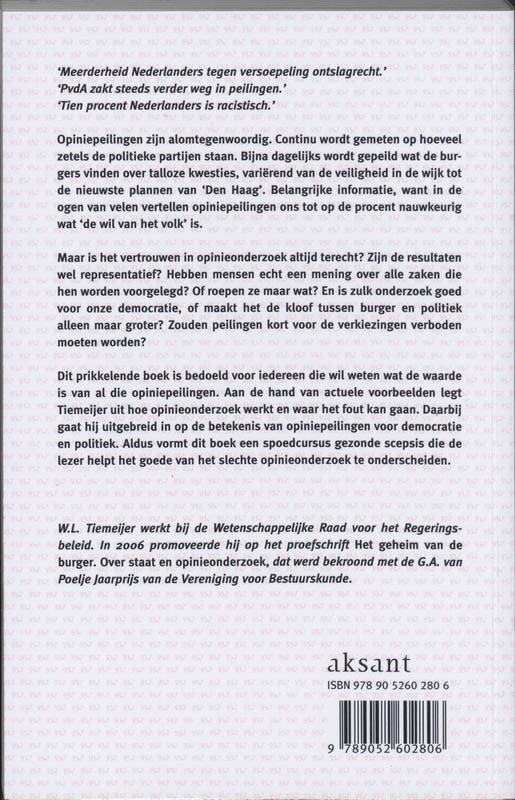 Achterkant van Wat 93.7 procent van de Nederlanders moet weten over opiniepeilingen