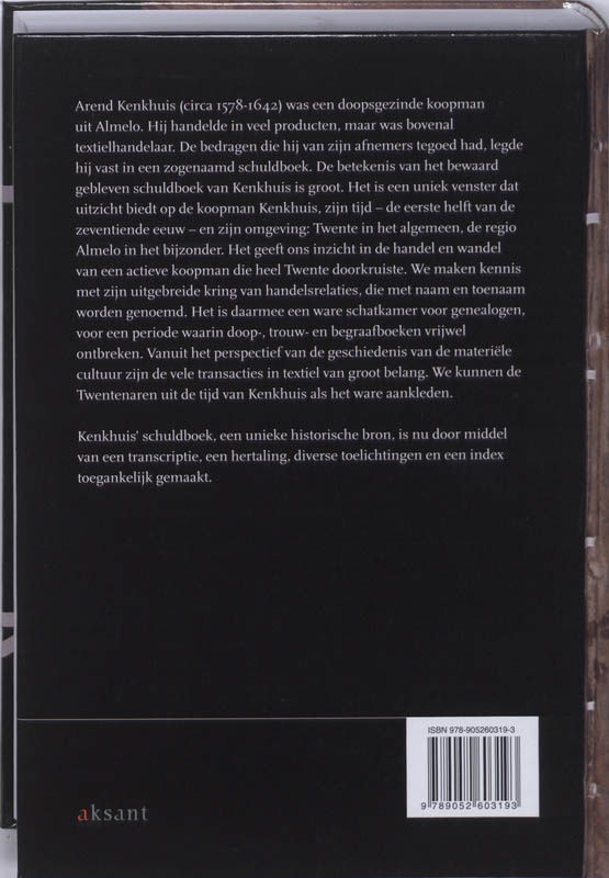 Achterkant van Het schuldboek van Arend Kenkhuis