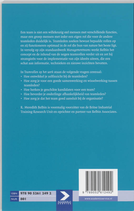 Achterkant van Teamrollen op het werk