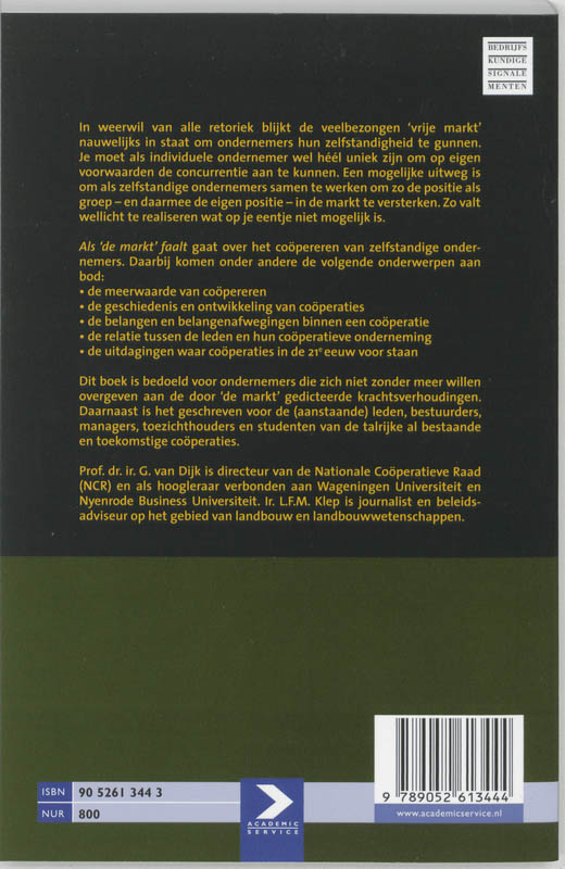 Achterkant van Als de markt faalt