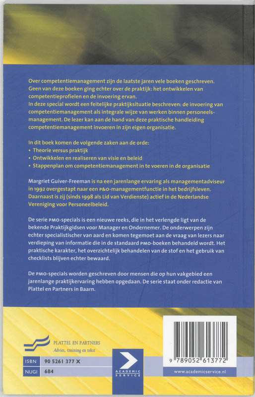 Achterkant van Praktisch competentiemanagement