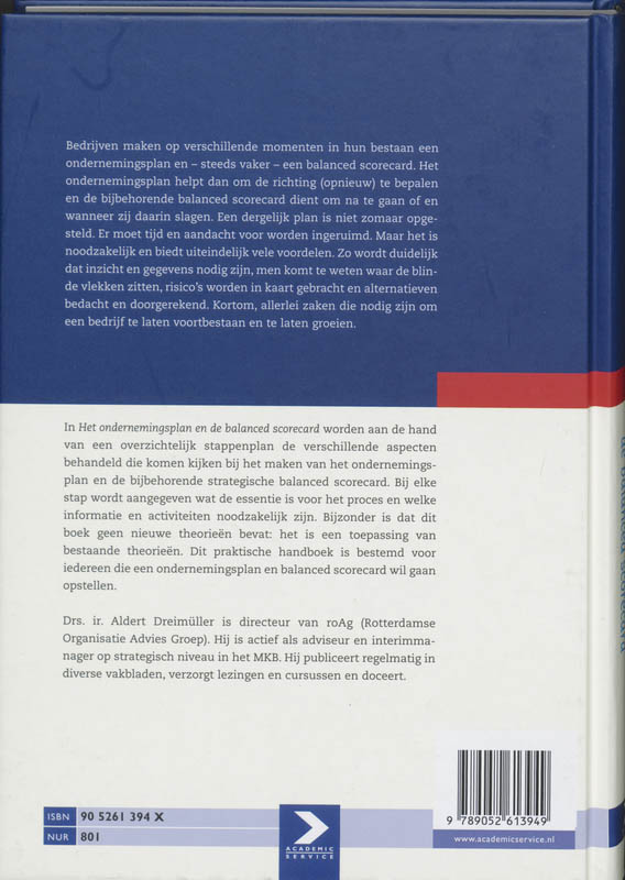 Achterkant van Het ondernemingsplan en de balanced scorecard