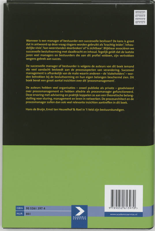 Achterkant van Procesmanagement