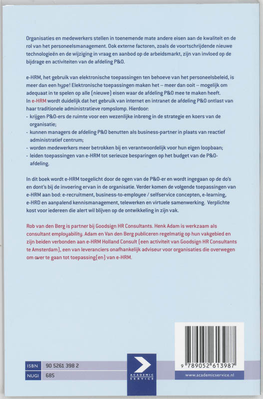 Achterkant van e-HRM