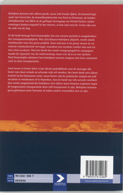 Achterkant van Goed nieuws in kwade tijden