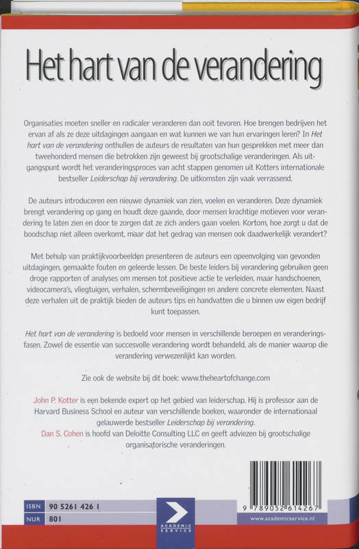 Achterkant van Het hart van de verandering