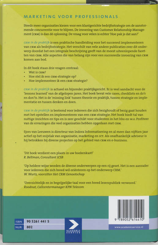 Achterkant van CRM in de praktijk