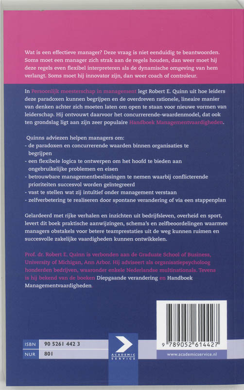 Achterkant van Persoonlijk meesterschap in management