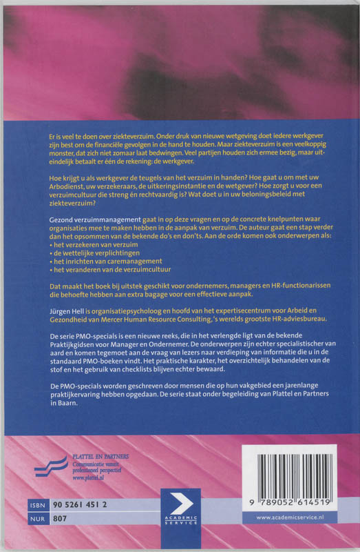 Achterkant van Gezond verzuimmanagement